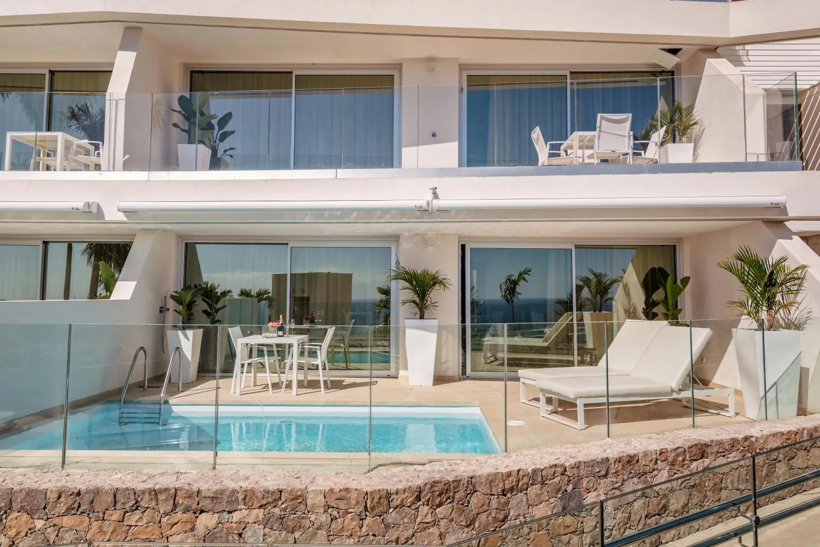 Private plunge pool on the terrace of an Elite suite